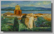 clocher-st-tropez-peinture paysage